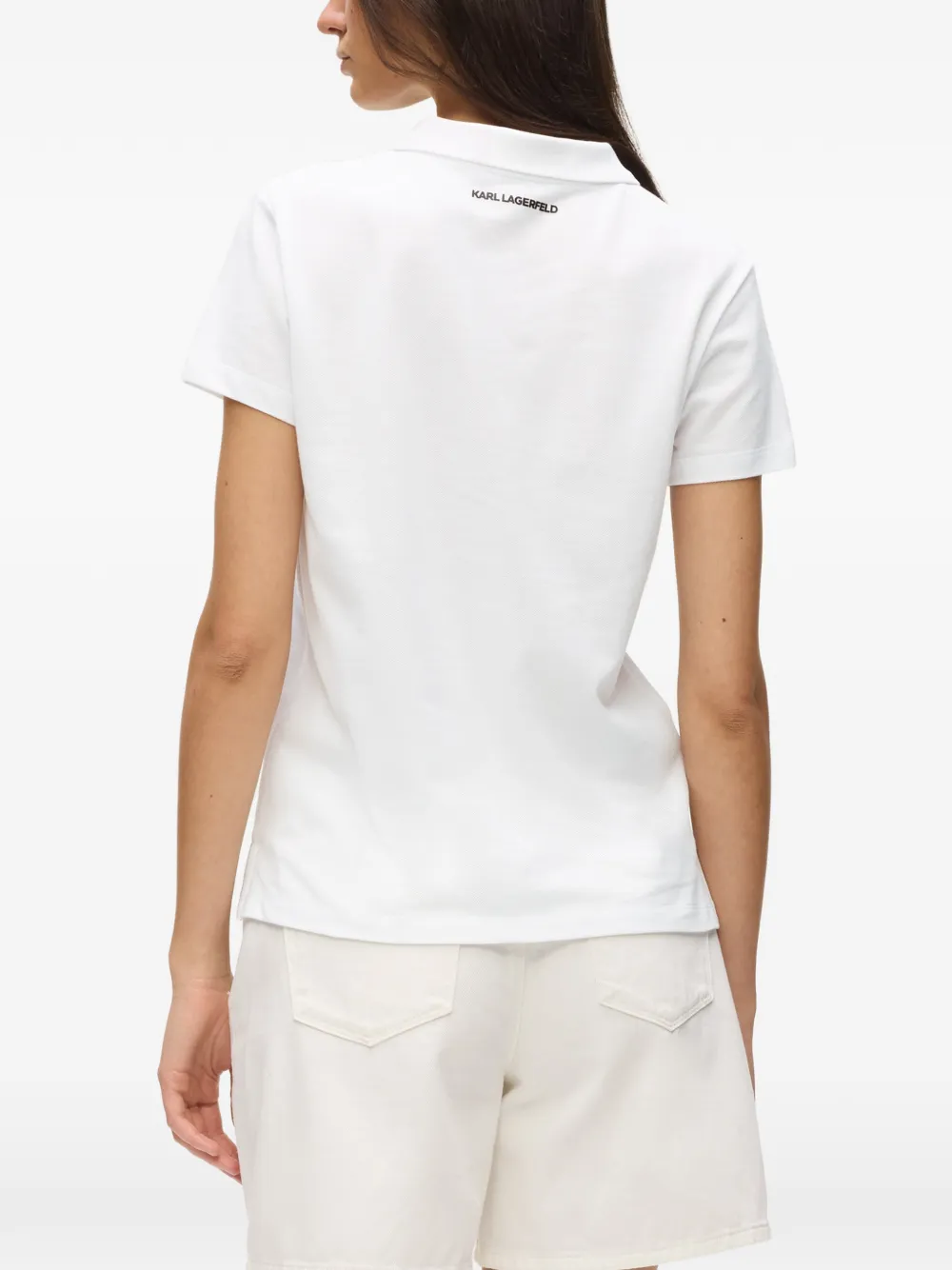 Karl Lagerfeld Ikon piqué polotop Wit