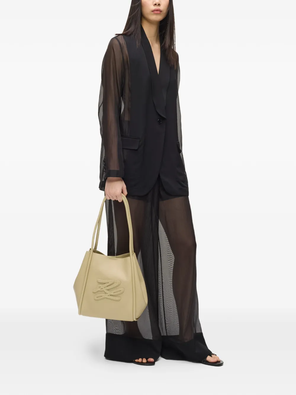 Karl Lagerfeld Medium K Autograph shopper Beige
