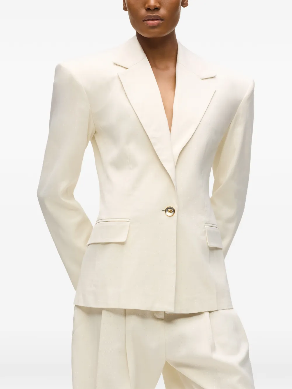  Karl Lagerfeld Karl Studio Long-sleeve Button Blazer - Neutrals 