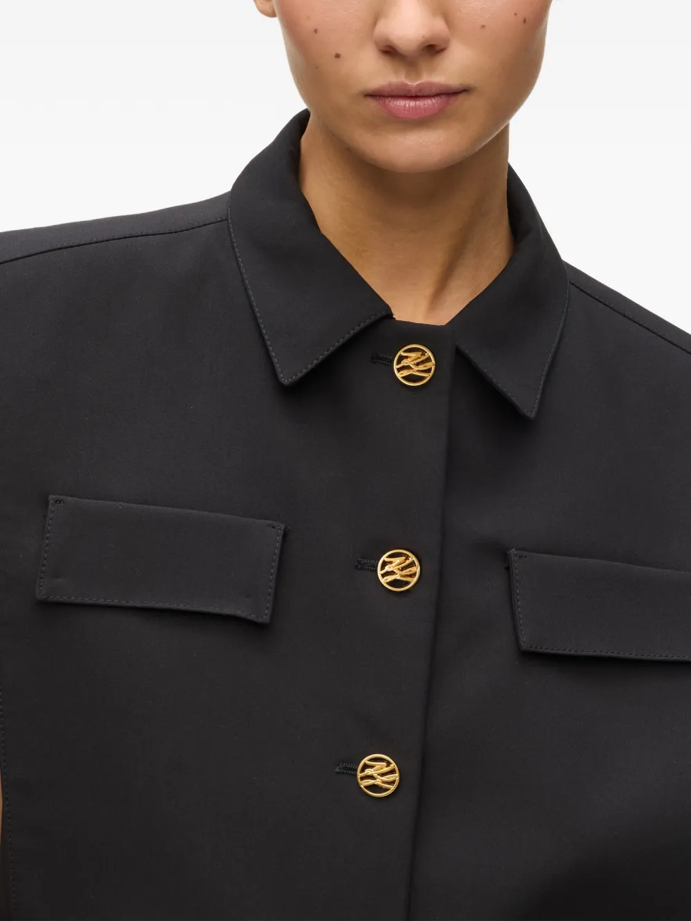 Karl Lagerfeld Top met zak knoop Zwart