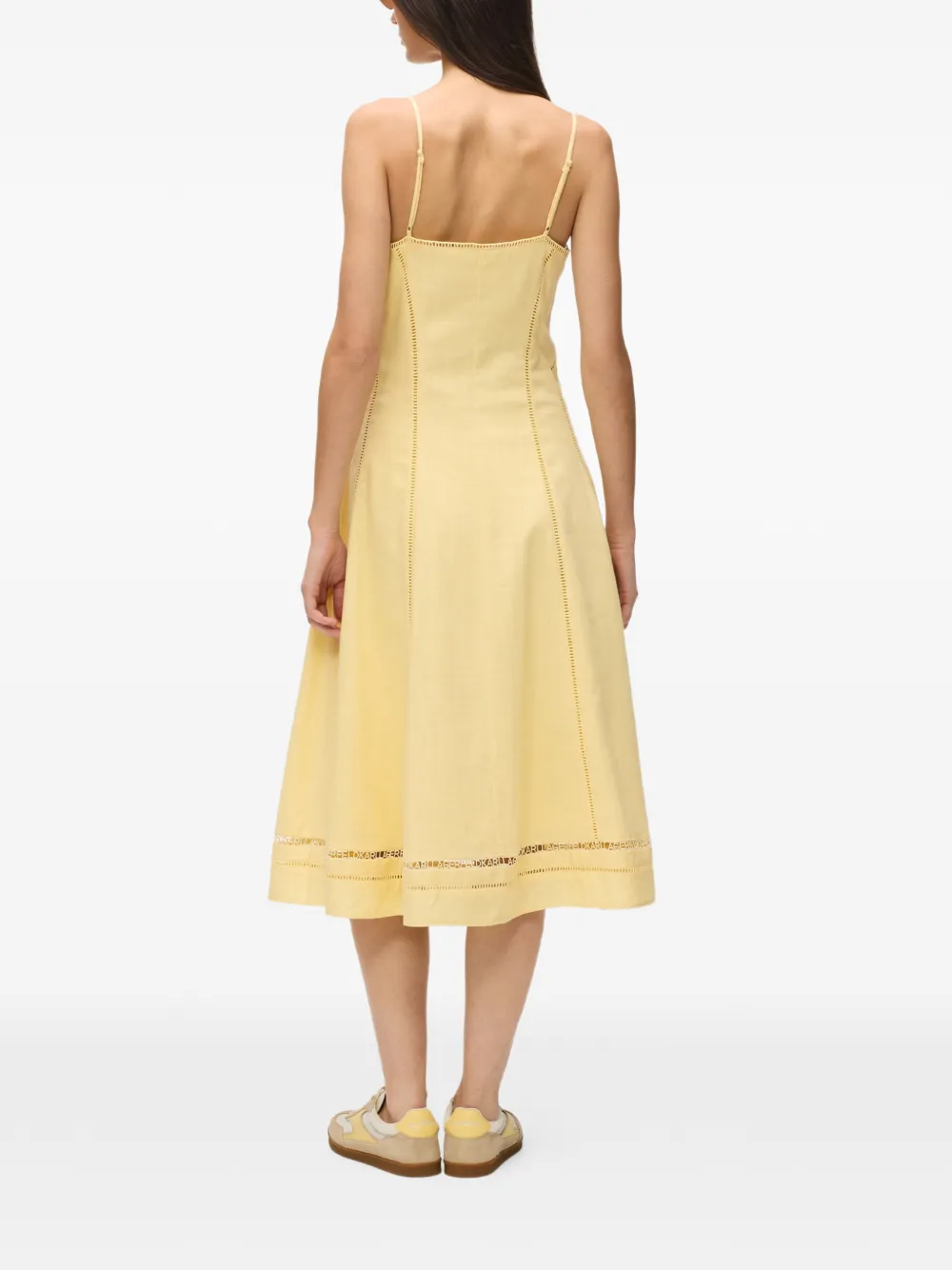 Karl Lagerfeld Midi-jurk met geborduurd detail Geel