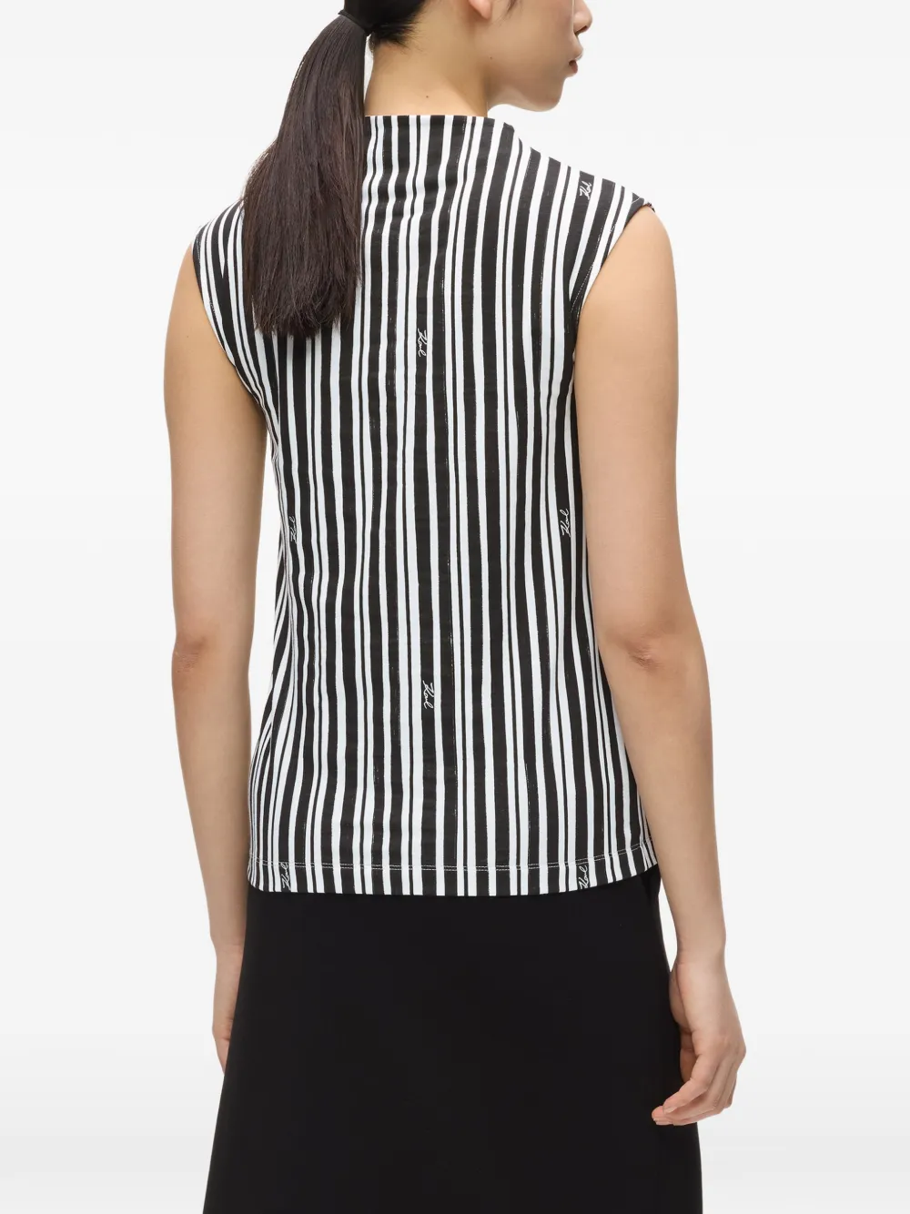Karl Lagerfeld Gestreepte top Zwart