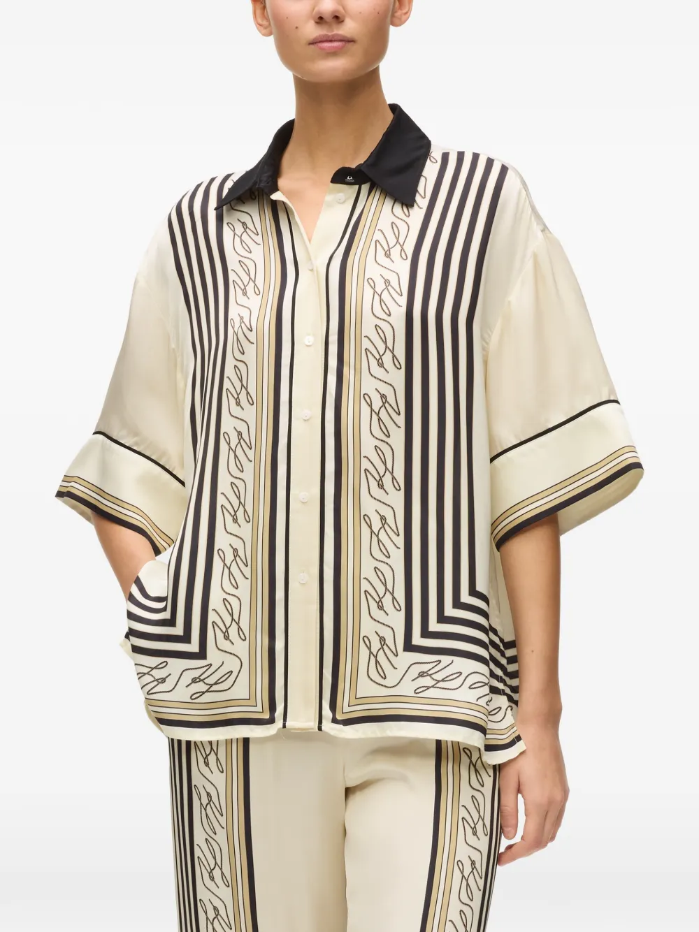  Karl Lagerfeld Striped-pattern Shirt - Neutrals 