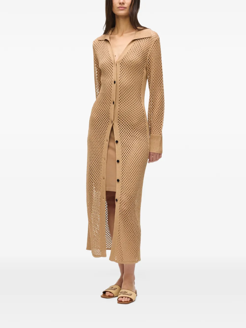 Karl Lagerfeld Gehaakte midi-jurk Beige