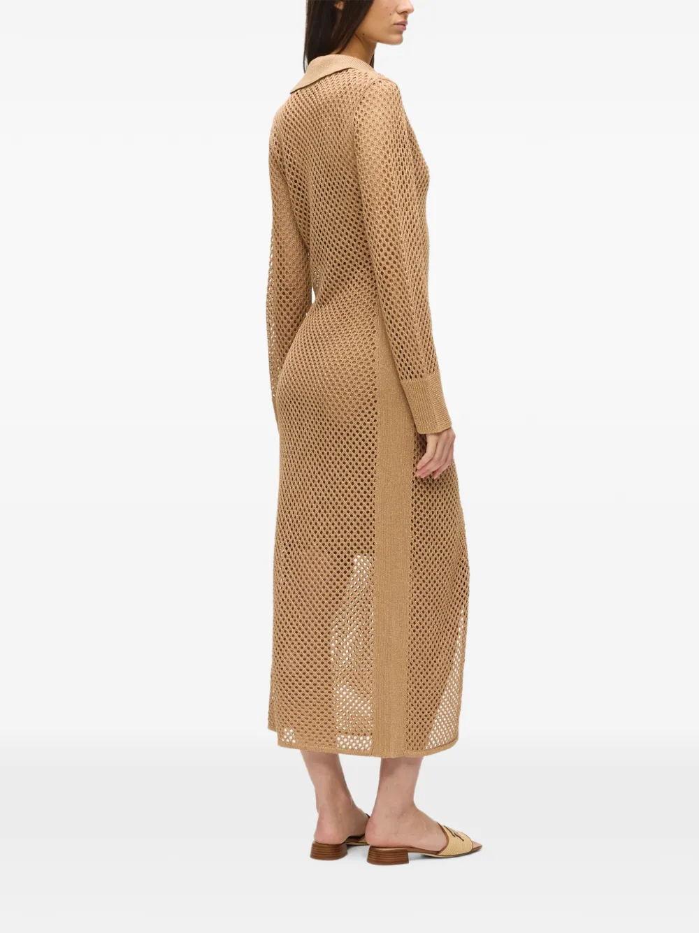 Karl Lagerfeld Gehaakte midi-jurk Beige