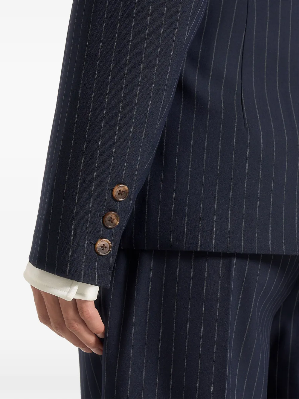 Manière De Voir Maia pinstripe double-breasted blazer Blauw