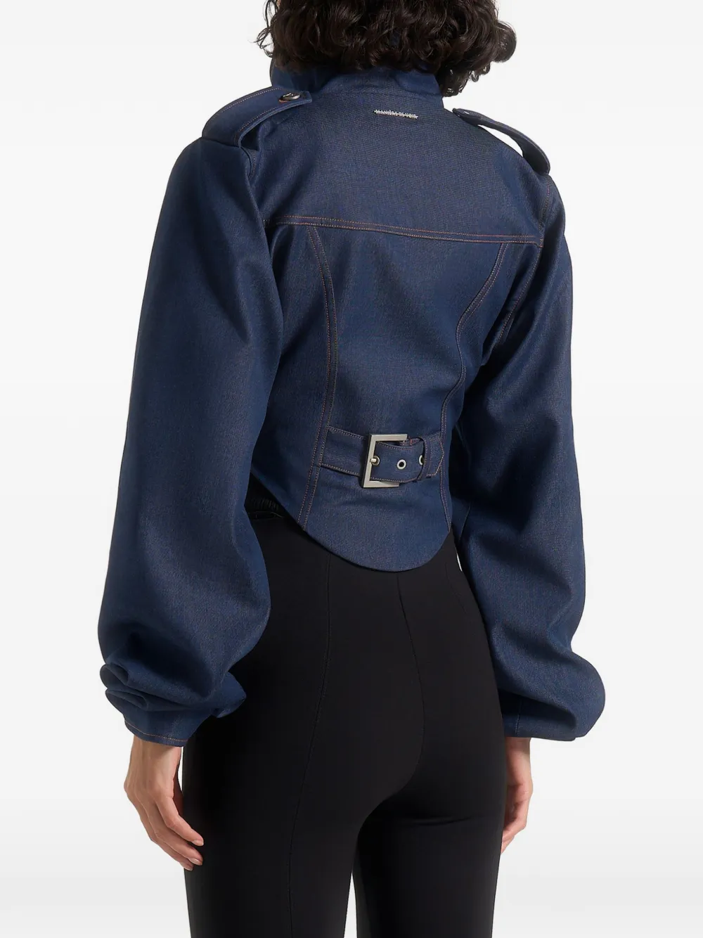 Solange Tacked-Sleeve Denim Jacket 