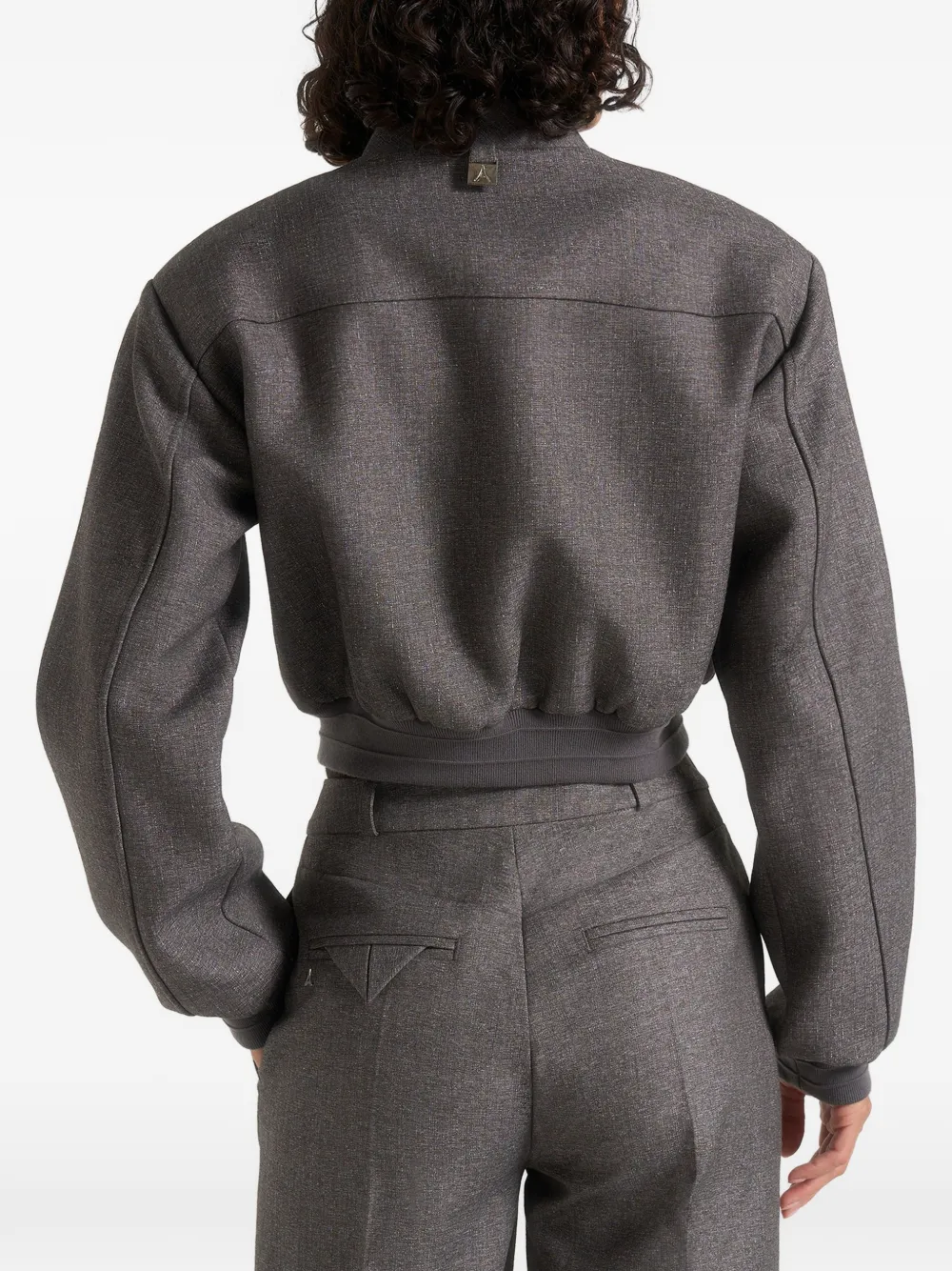 Manière De Voir Monique Zip-up Bomber Jacket In Gray