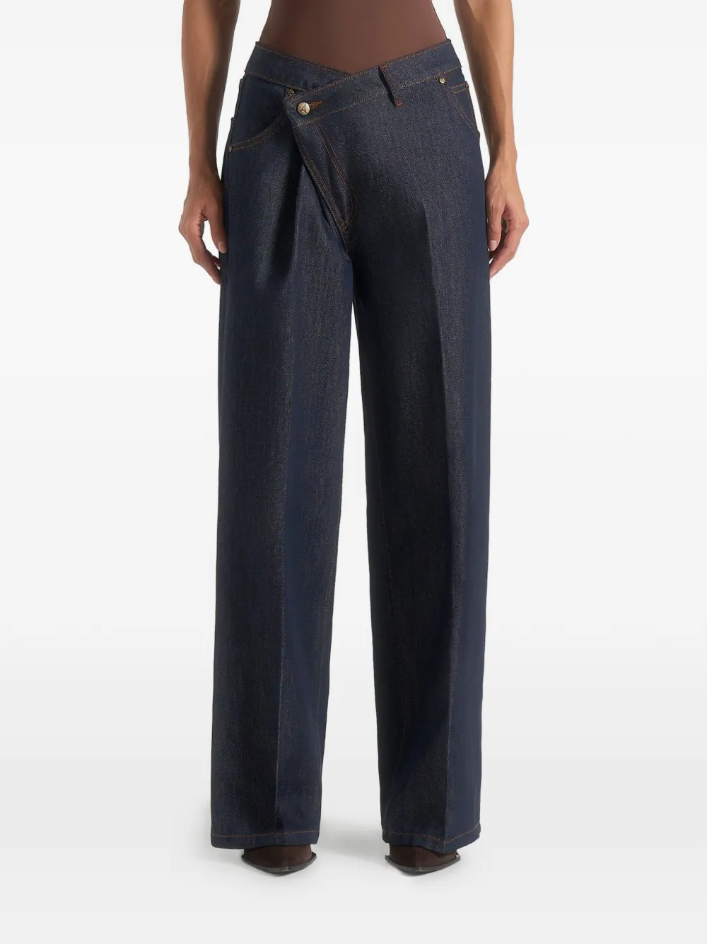Manière De Voir Astrid denim jeans met wijde pijpen Blauw