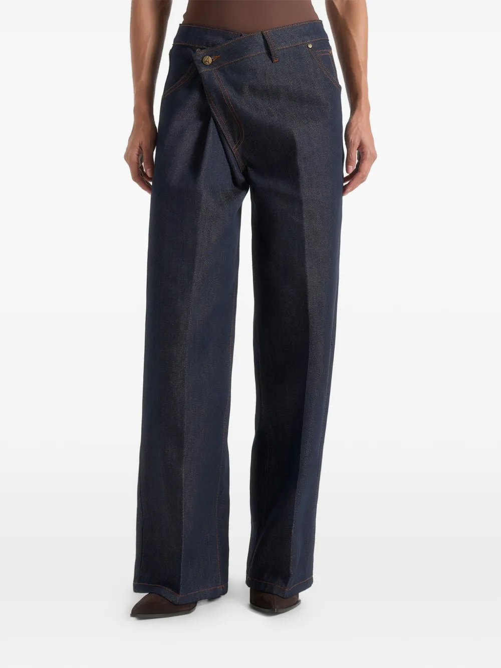 Manière De Voir Astrid denim jeans met wijde pijpen Blauw