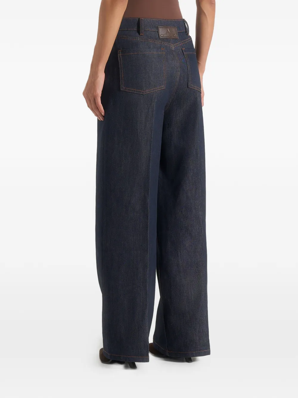 Manière De Voir Astrid denim jeans met wijde pijpen Blauw