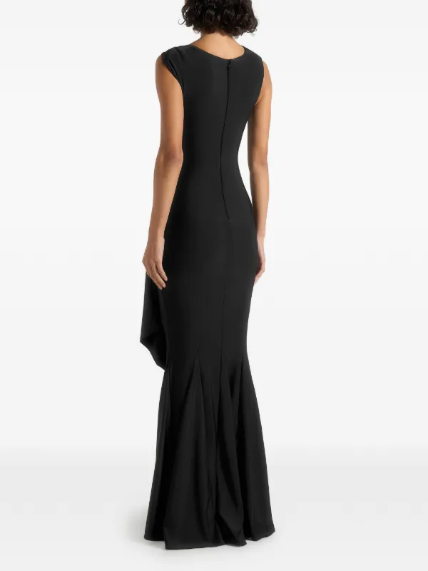asymmetrical neckline black dress Mantu Black Asymmetrical Waist Dress at Baby & Company main image 1
