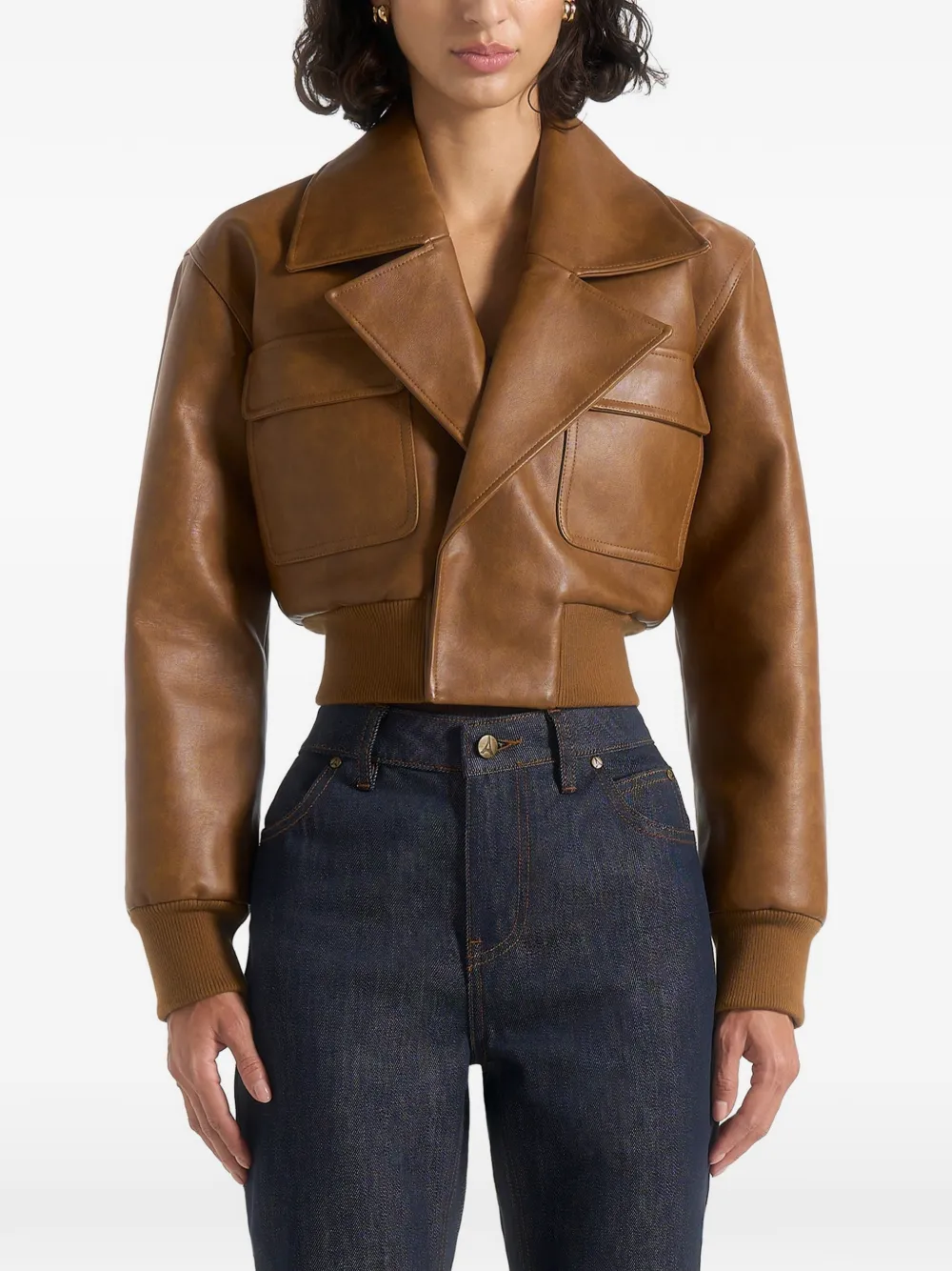 Manière De Voir Cosette leren bomberjack Bruin