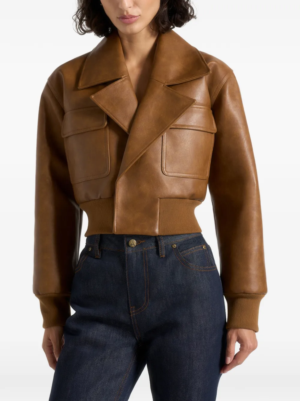Manière De Voir Cosette leren bomberjack Bruin