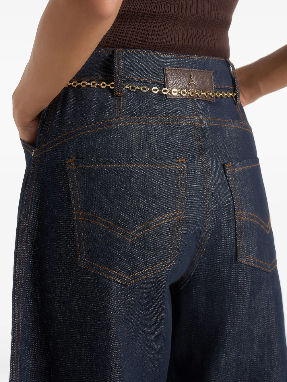 Manière De Voir Enora zandloper jeans met ketting Blauw