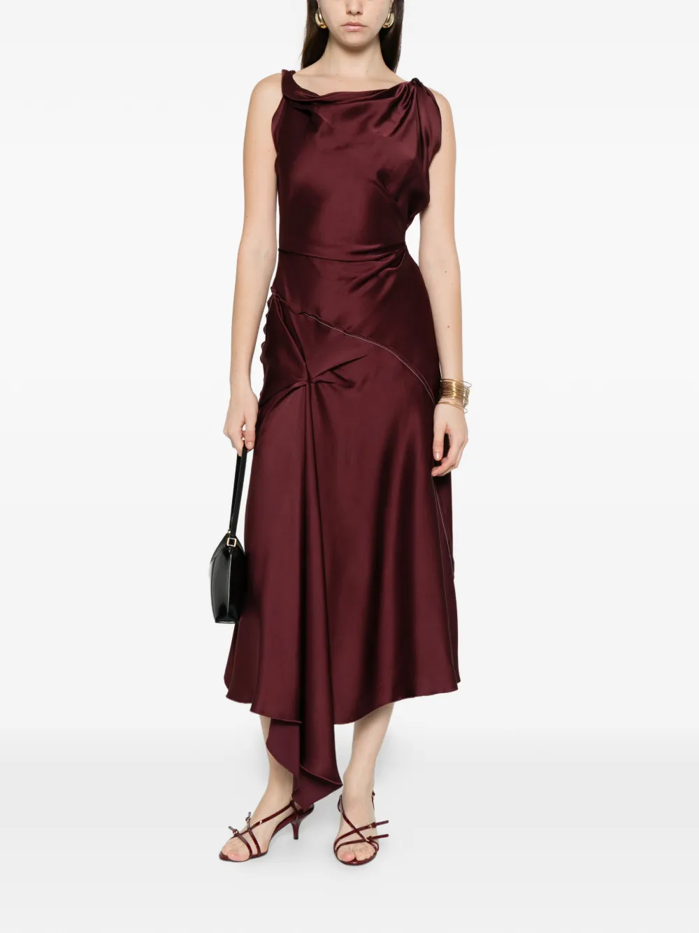 Victoria Beckham draped asymmetric dress - Rood