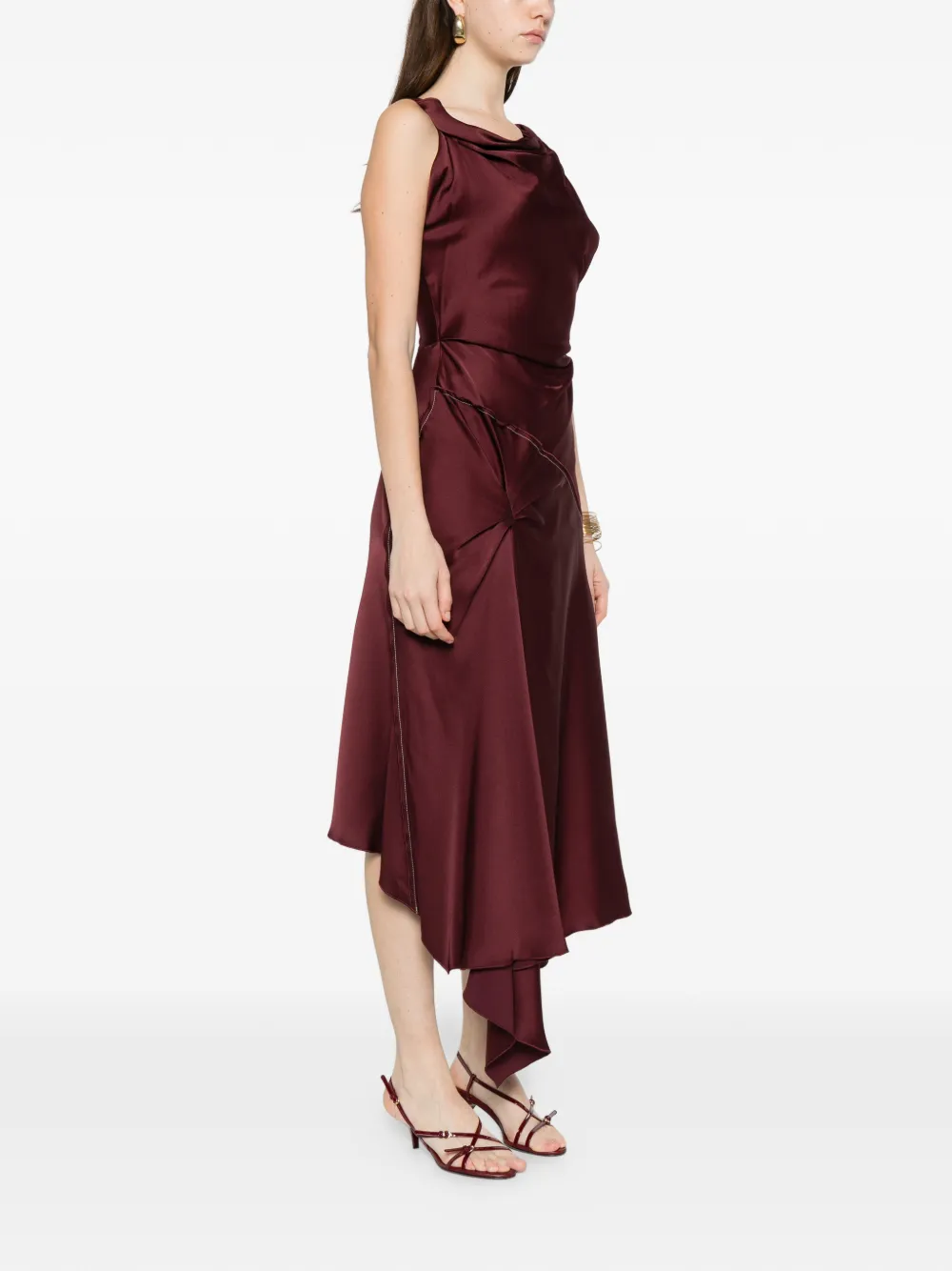 Victoria Beckham Asymmetrische jurk Rood