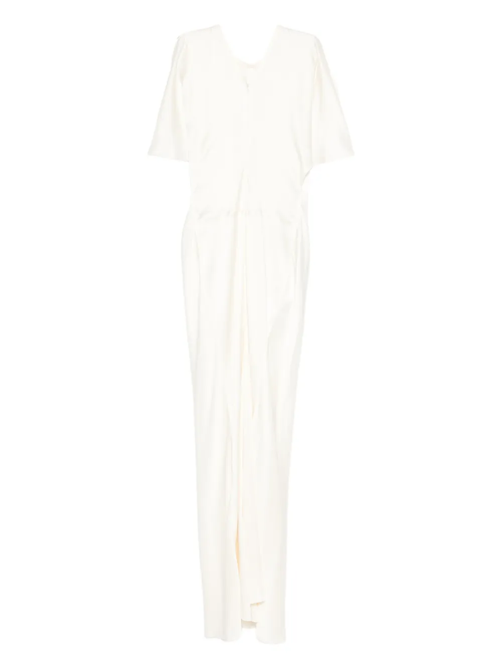 Victoria Beckham short-sleeves ruched dress - Beige