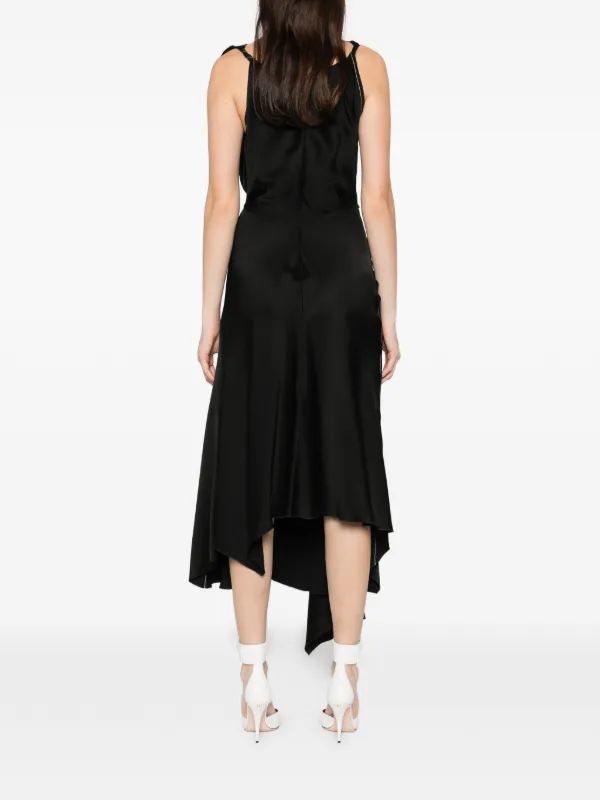 dress with asymmetrical neckline Long Black Dress with Asymmetrical Neckline