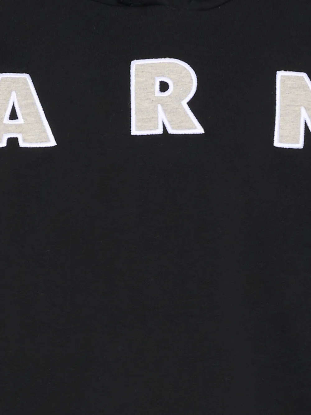 Marni Kids logo-patch cotton hoodie Zwart