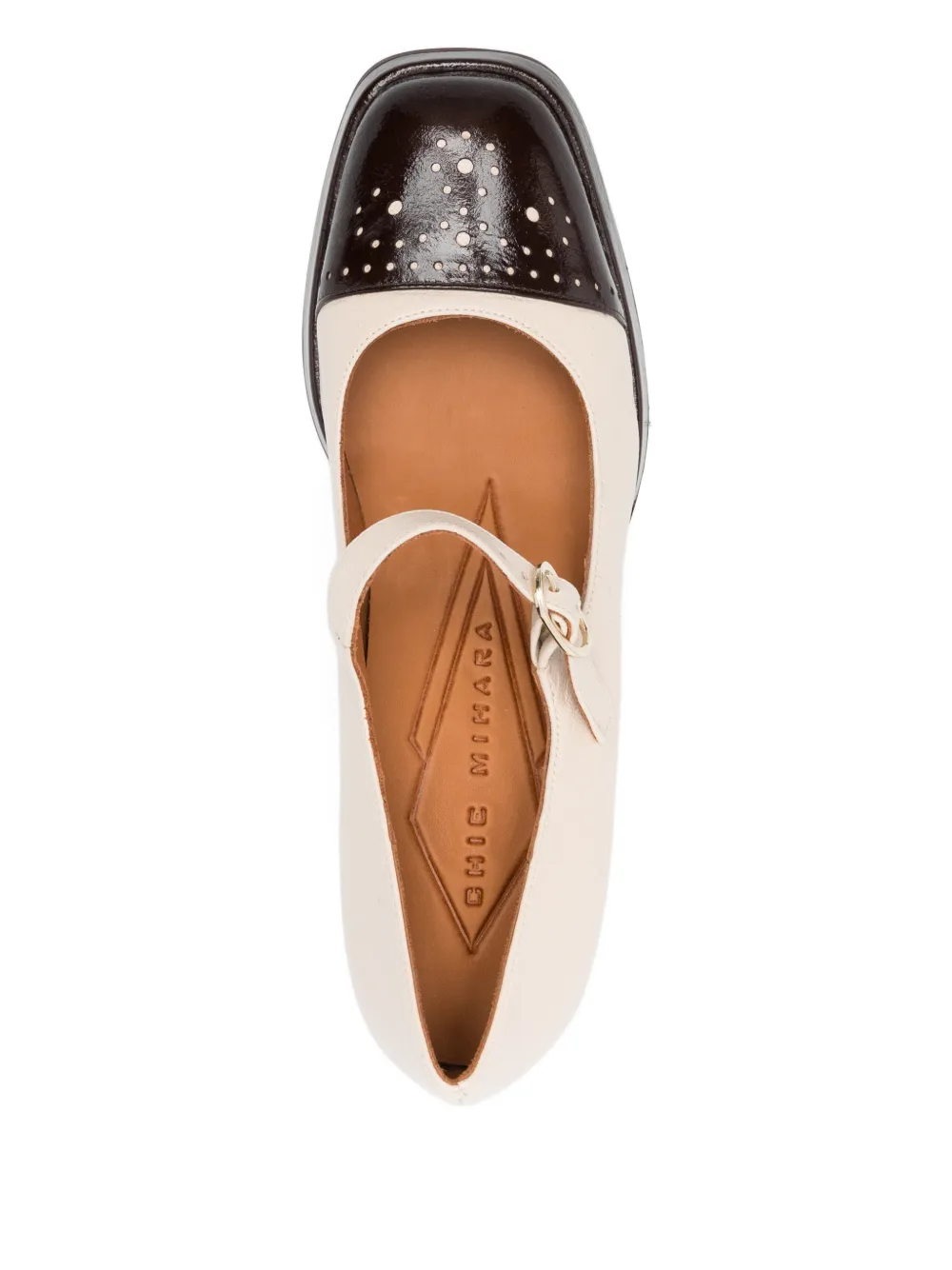 Chie Mihara Kamel Perforated Pumps In White