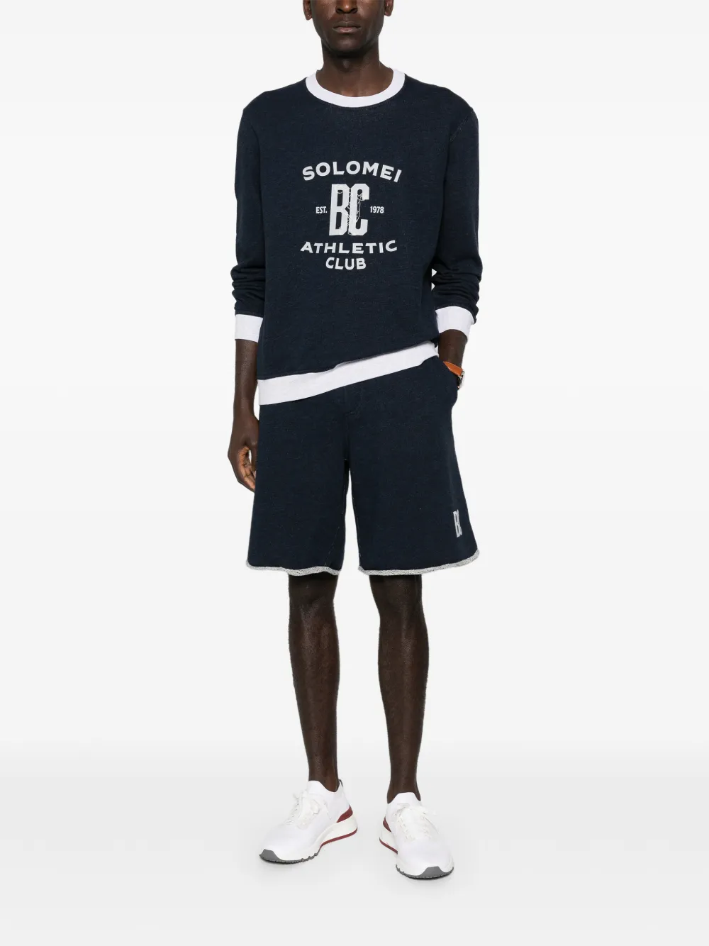 Brunello Cucinelli drawstring logo shorts | Track & Running Shorts | Image 2