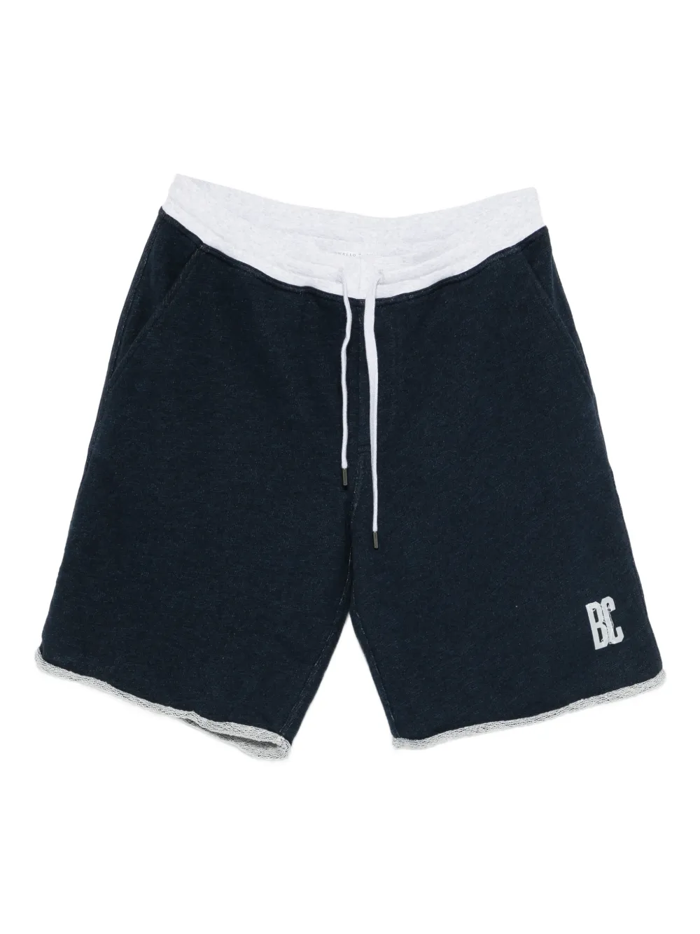 Brunello Cucinelli drawstring logo shorts | Blue | Image 1