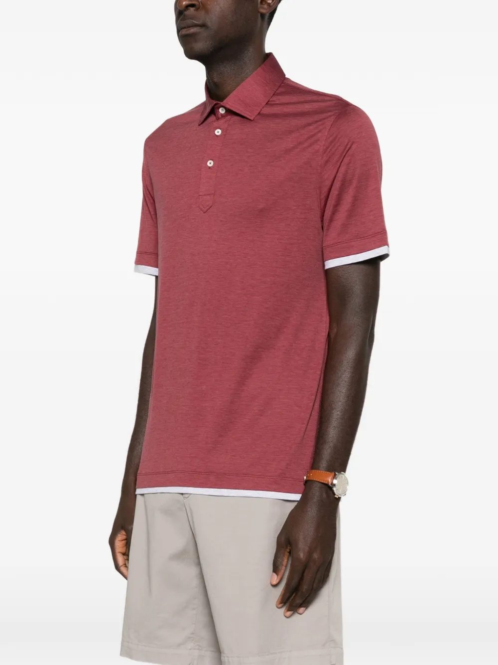 Brunello Cucinelli Short-sleeve Polo Shirt - Red 