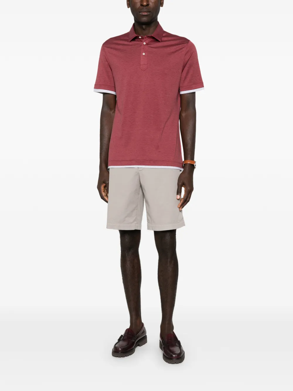 Brunello Cucinelli Poloshirt met korte mouwen - Rood
