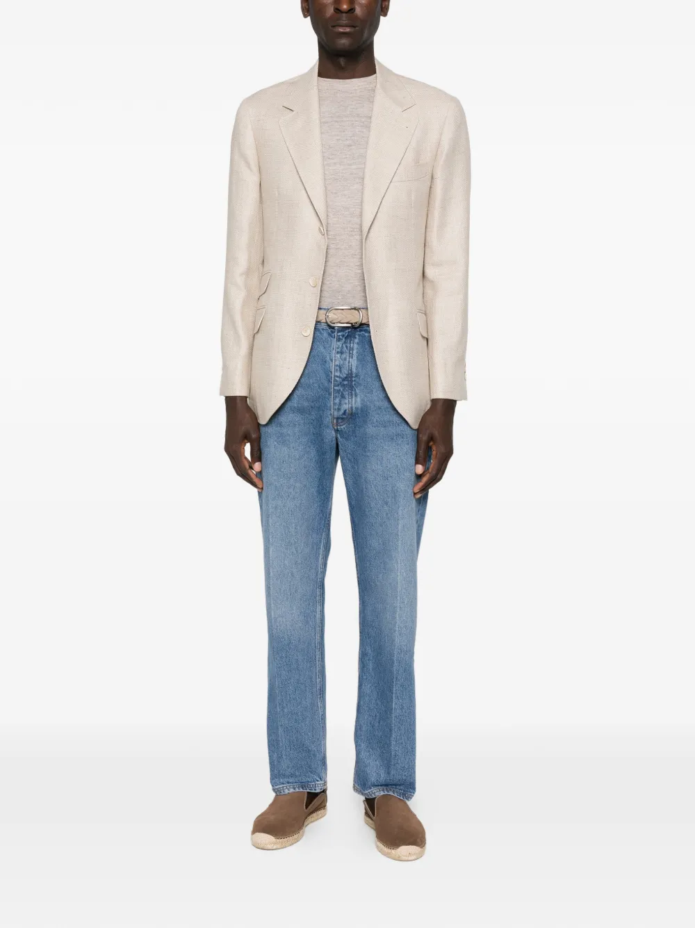 Brunello Cucinelli short-sleeve knitted T-shirt - Beige