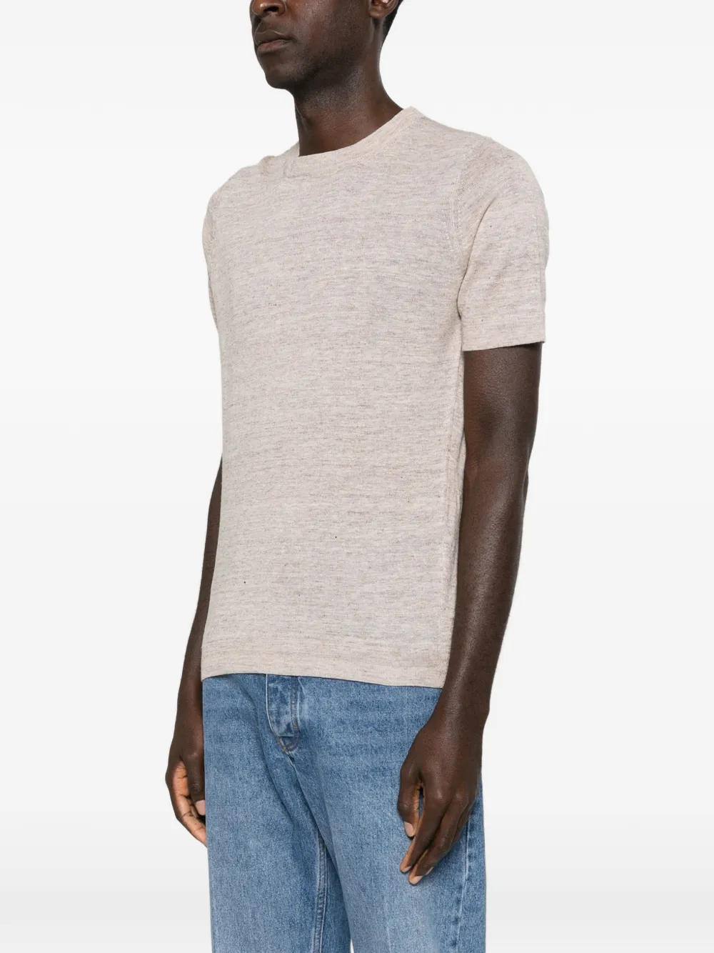 Brunello Cucinelli Gebreid T-shirt Beige