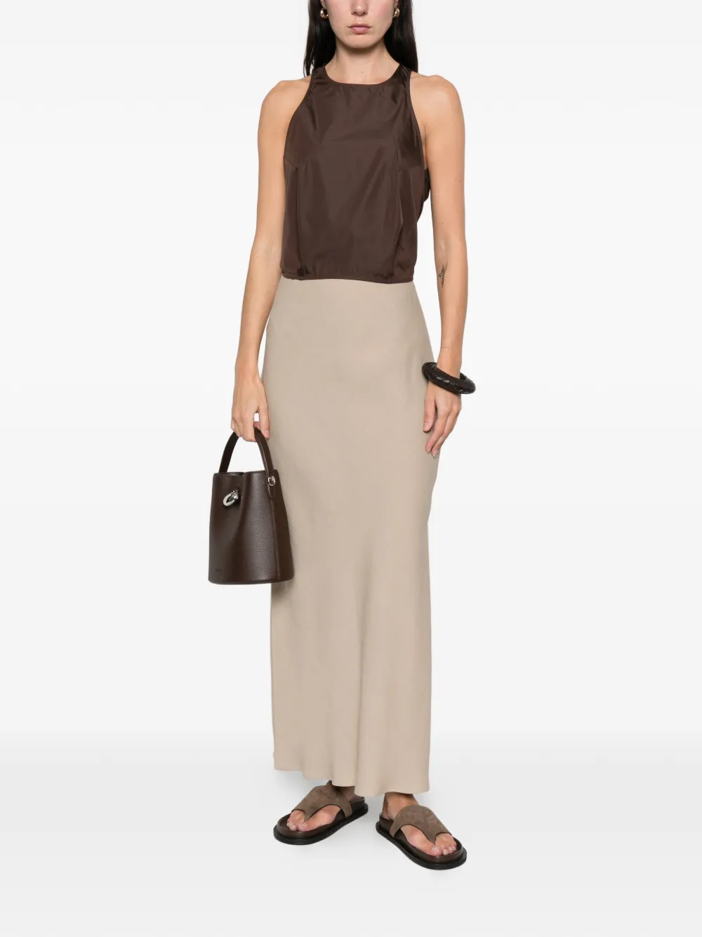 Brunello Cucinelli side slit straight skirt - Beige