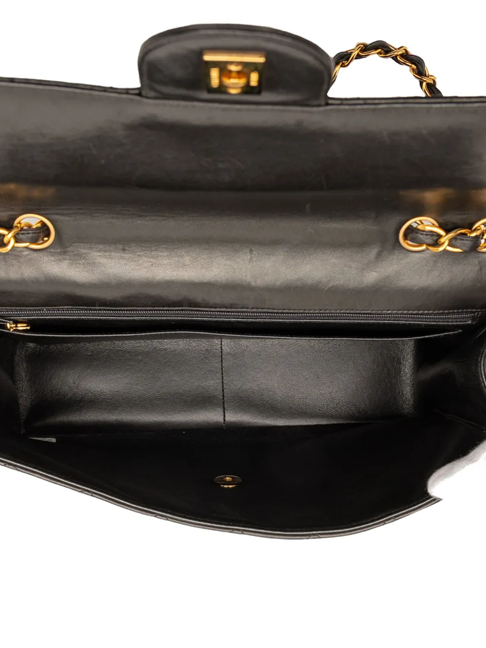 CHANEL Pre-owned 1994-1996 Jumbo Classic Lambskin Single Flap Shoulder Bag In Black