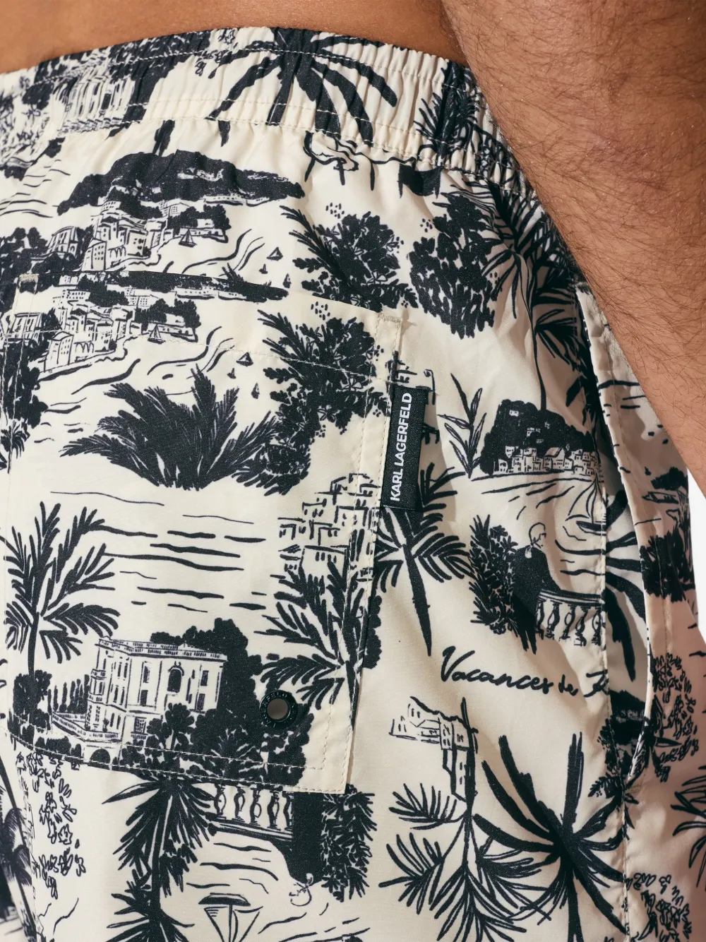 Karl Lagerfeld Zwembroek met grafische print Beige