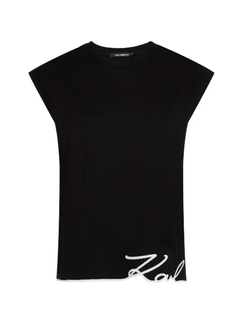 Karl Lagerfeld signature-hem tank top