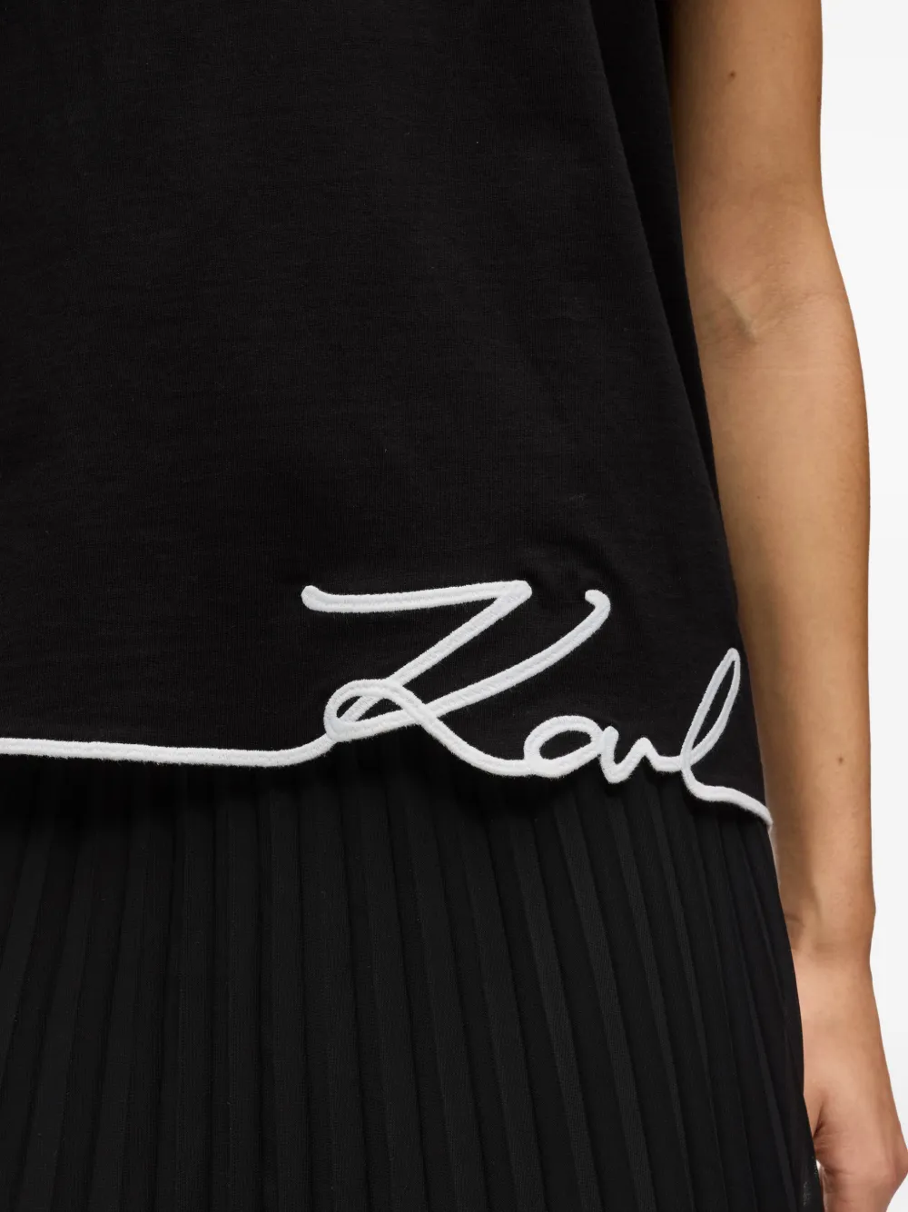 Karl Lagerfeld Tanktop met kenmerkende afwerking Zwart