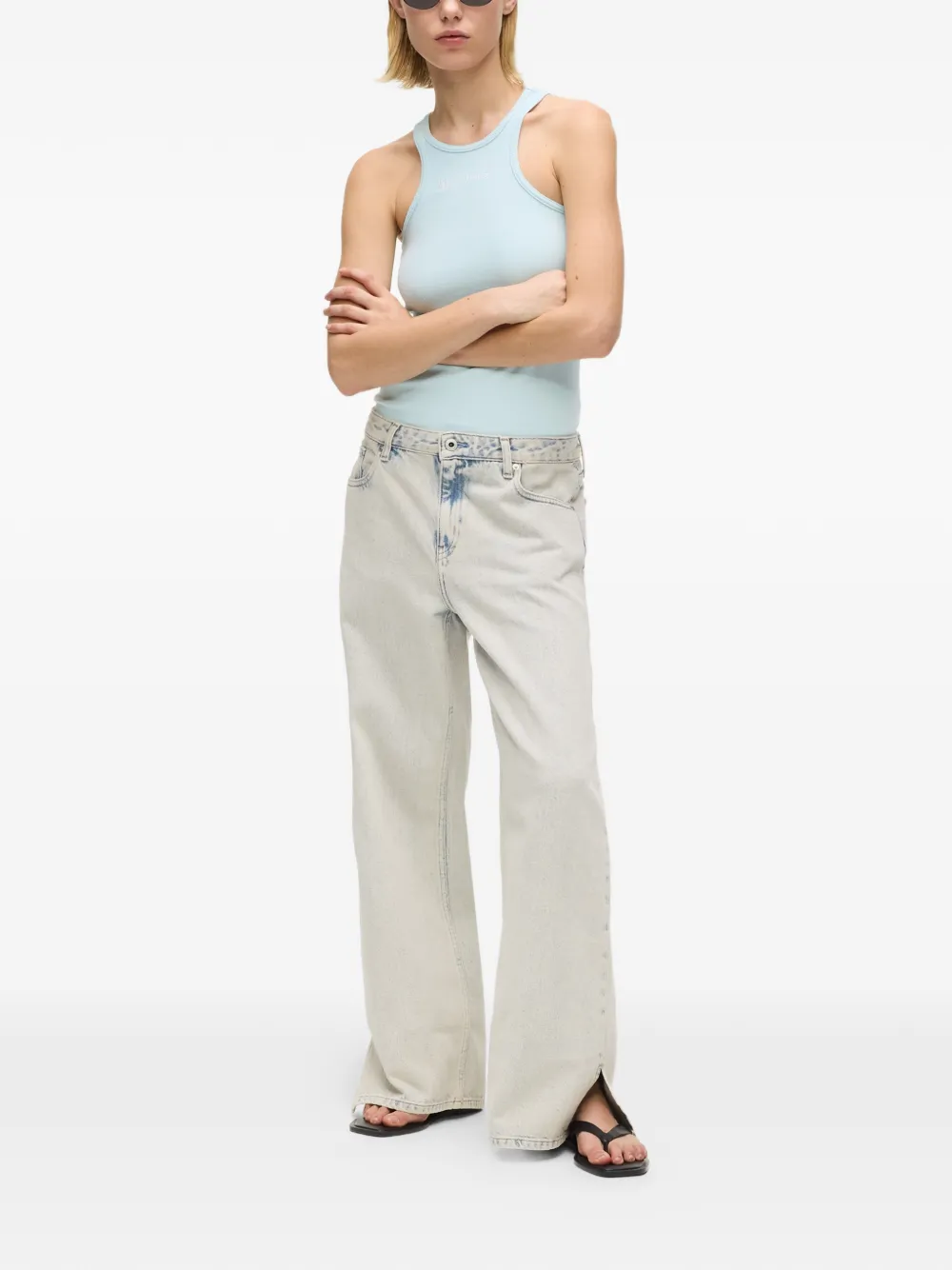 Slit-Hem Jeans