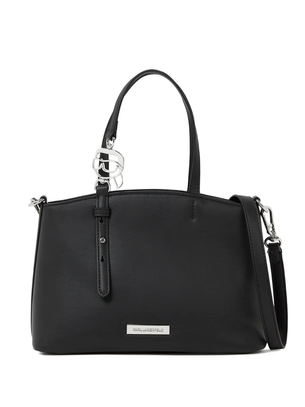 Karl Lagerfeld Borsa tote piccola con placca logo - Nero