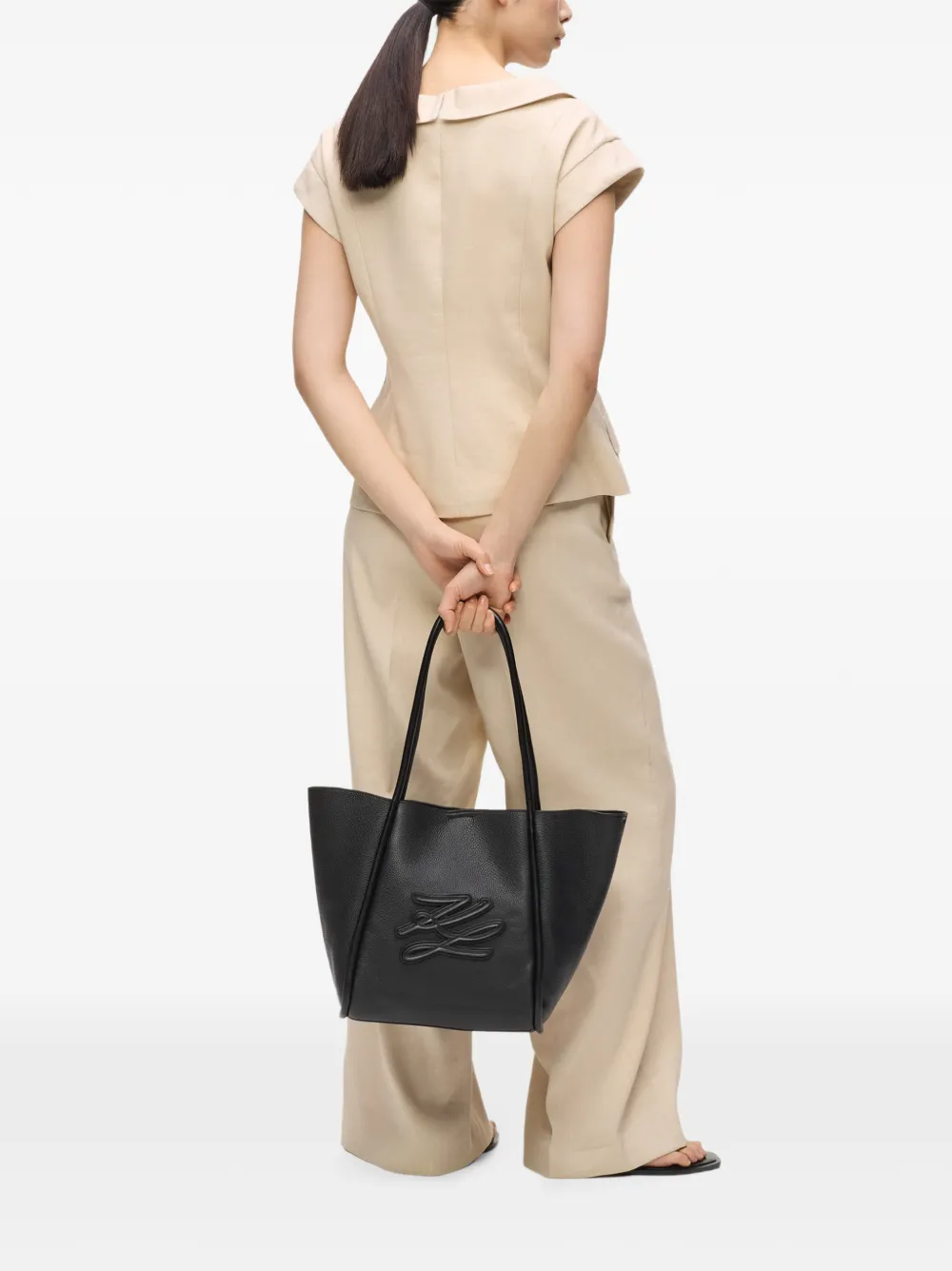 Karl Lagerfeld Medium K Autograph shopper Zwart