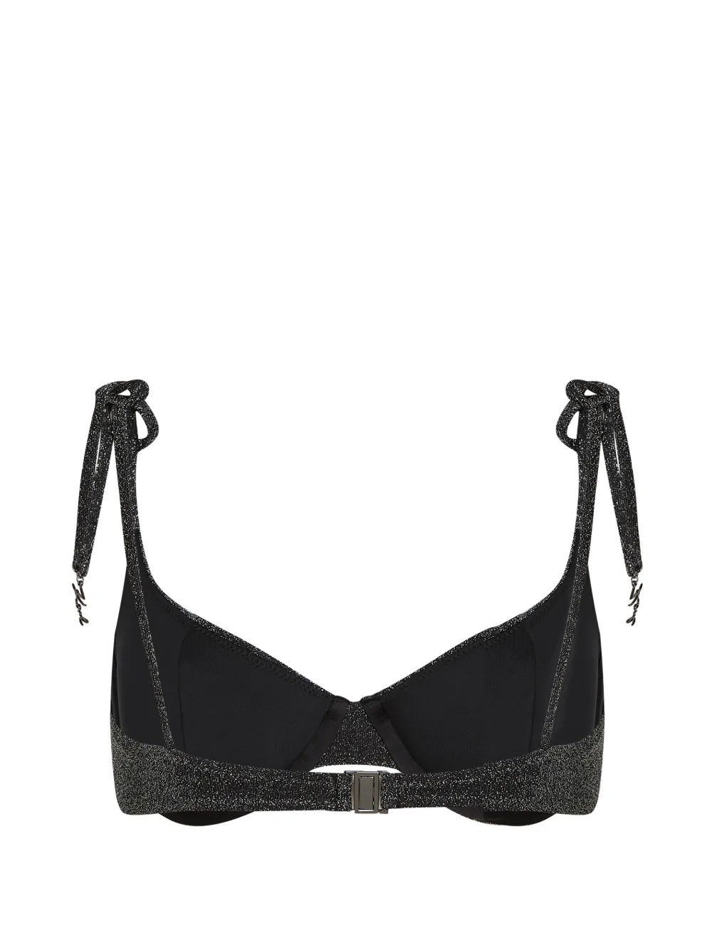  Karl Lagerfeld Signature Lurex Underwire Bikini Top - Black 