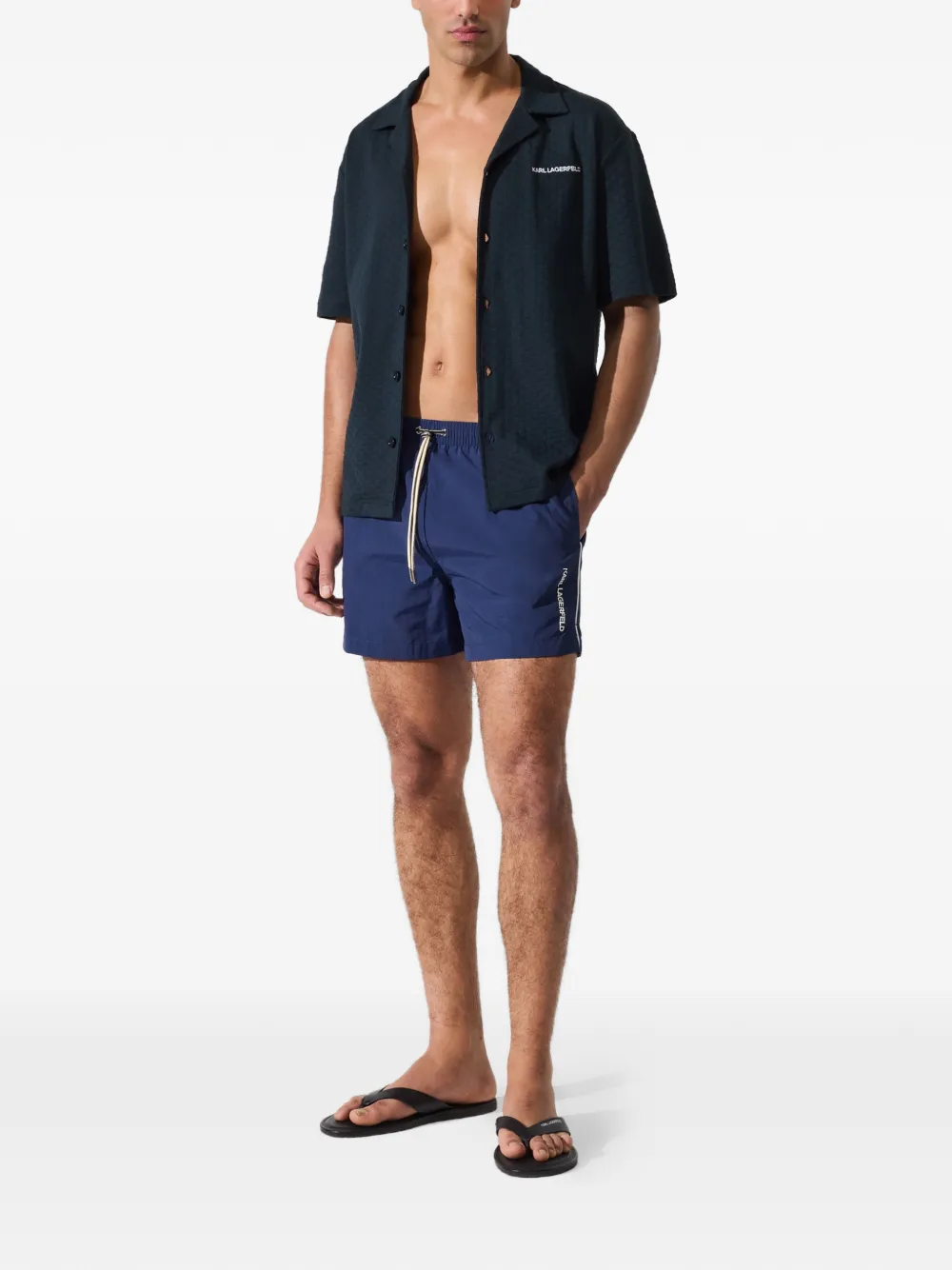 Karl Lagerfeld Zwembroek met logoprint Blauw