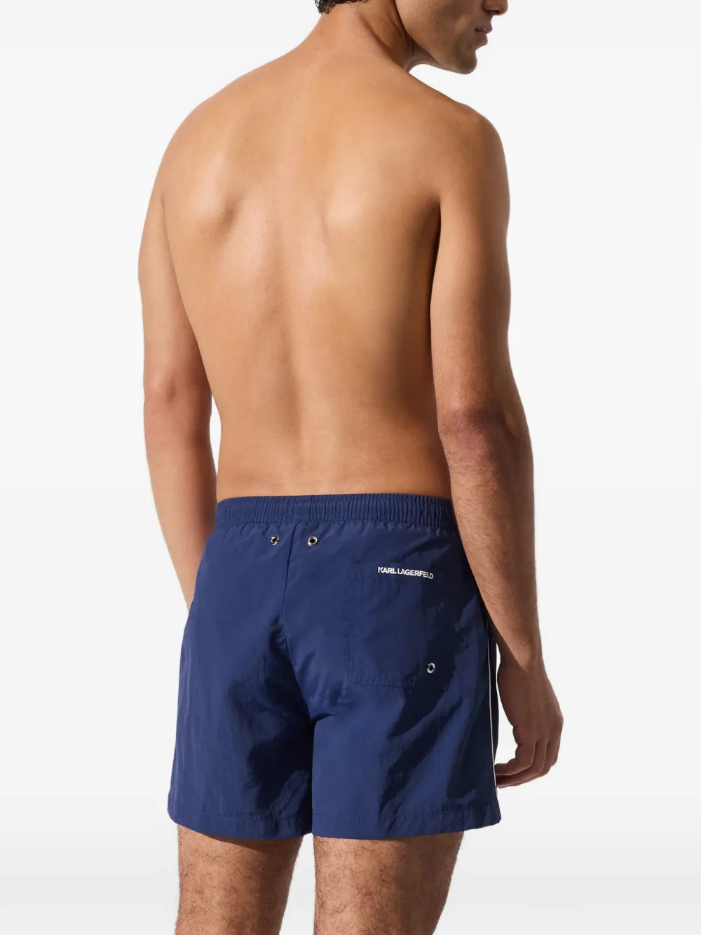Karl Lagerfeld Zwembroek met logoprint Blauw