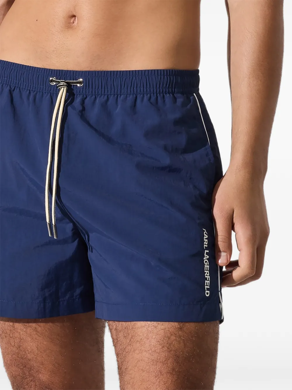Karl Lagerfeld Zwembroek met logoprint Blauw