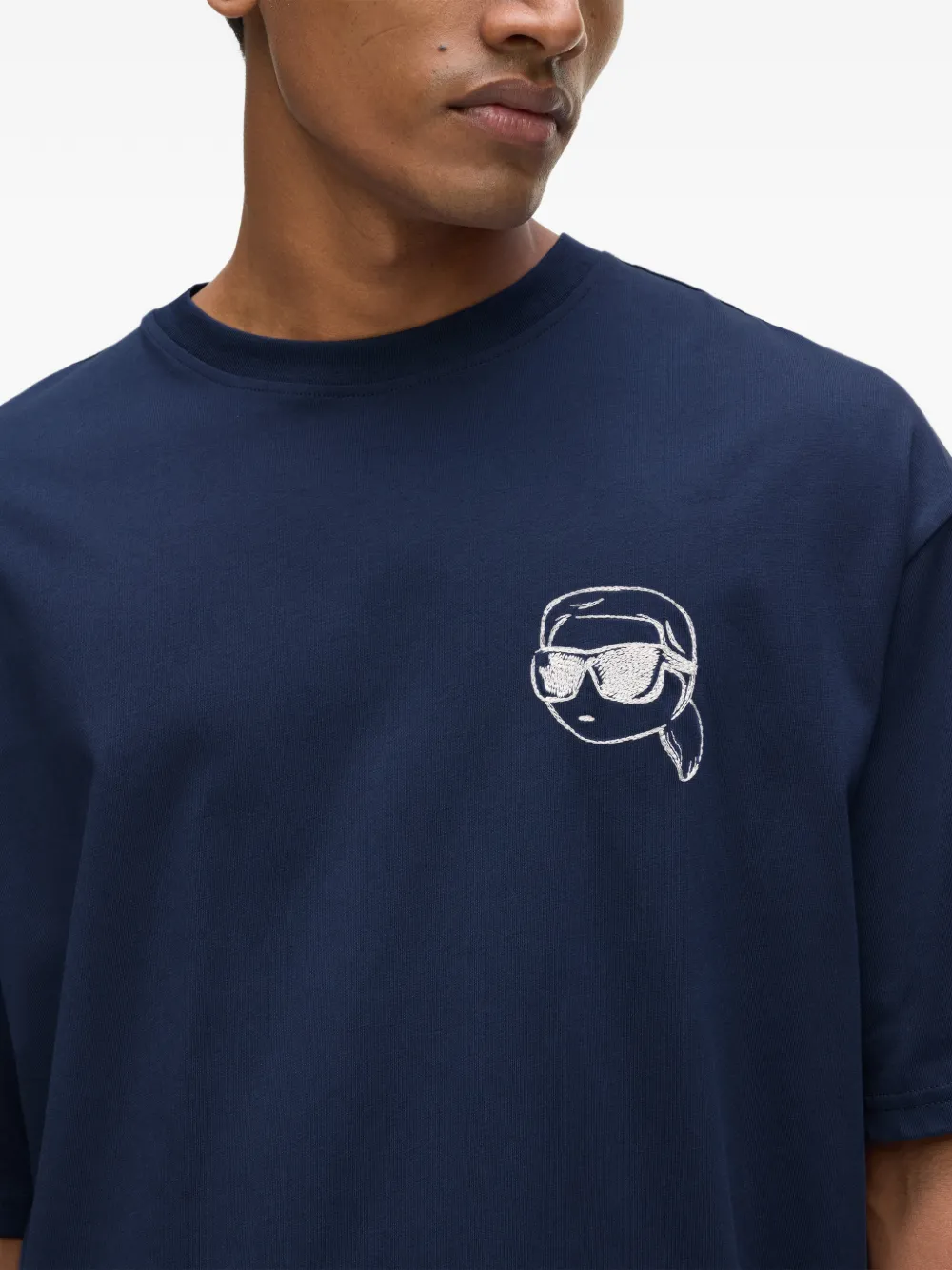 Karl Lagerfeld Ikon oversized T-shirt Blauw