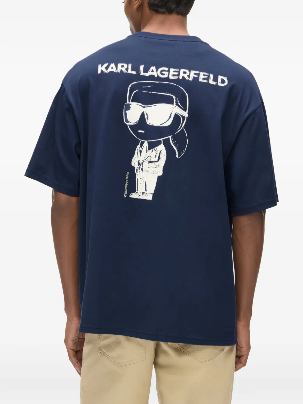 Karl Lagerfeld Ikon oversized T-shirt Blauw