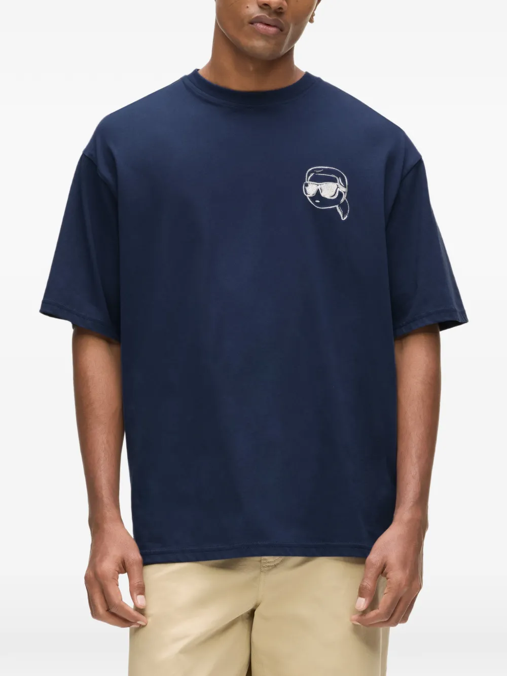 Karl Lagerfeld Ikon oversized T-shirt Blauw