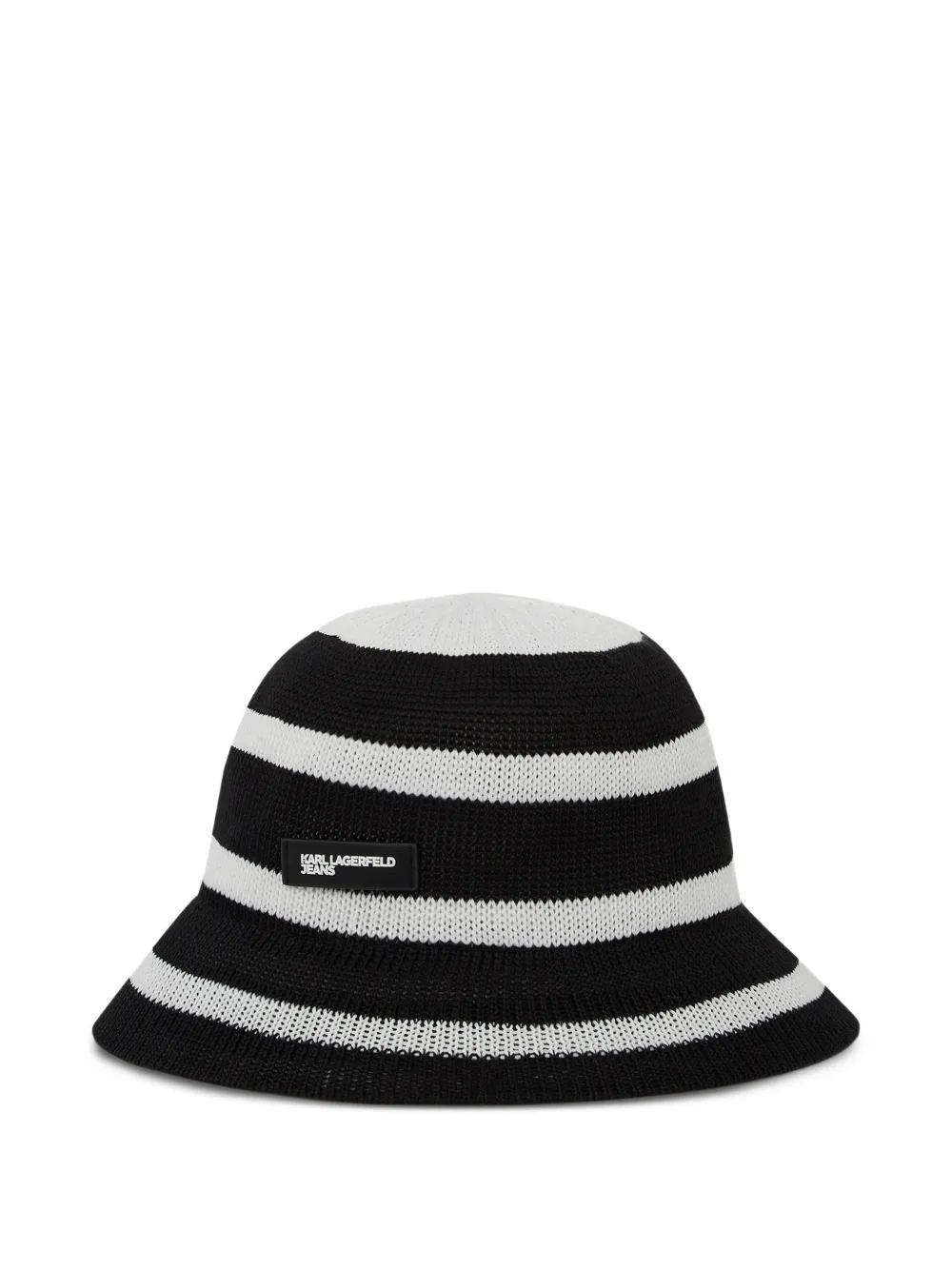 Karl Lagerfeld Jeans Cappello bucket a righe - Nero