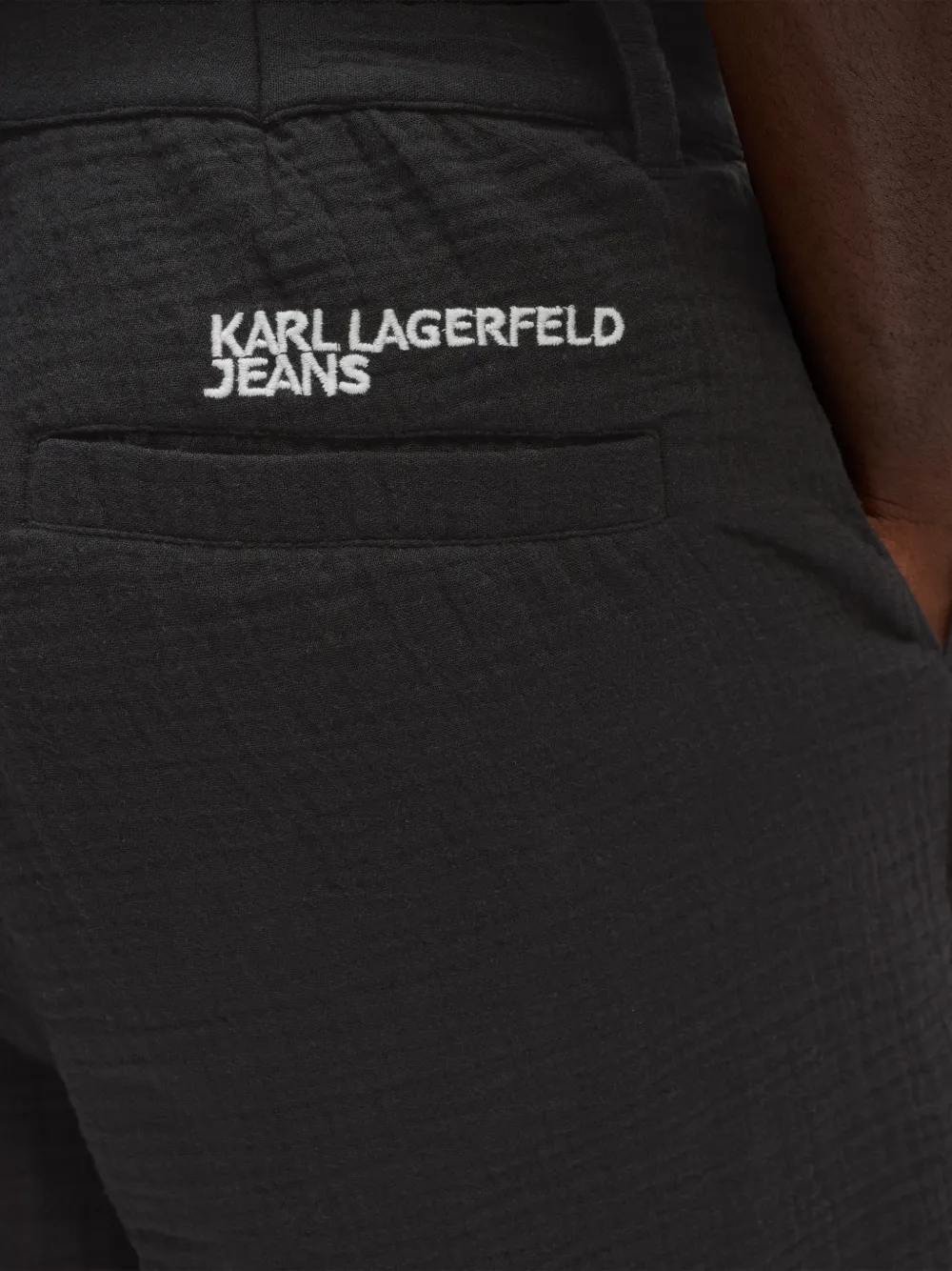 Karl Lagerfeld Jeans Gekreukte shorts Zwart