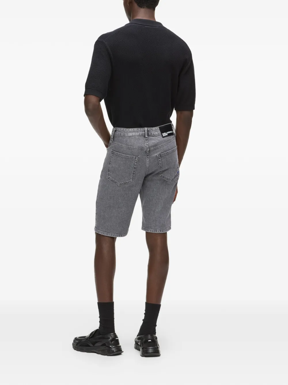 Karl Lagerfeld Jeans Shorts met riemlussen Grijs