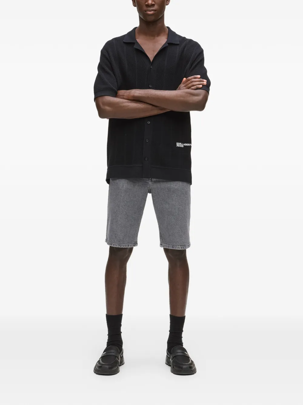  Karl Lagerfeld Jeans Belt-loops Shorts - Grey 